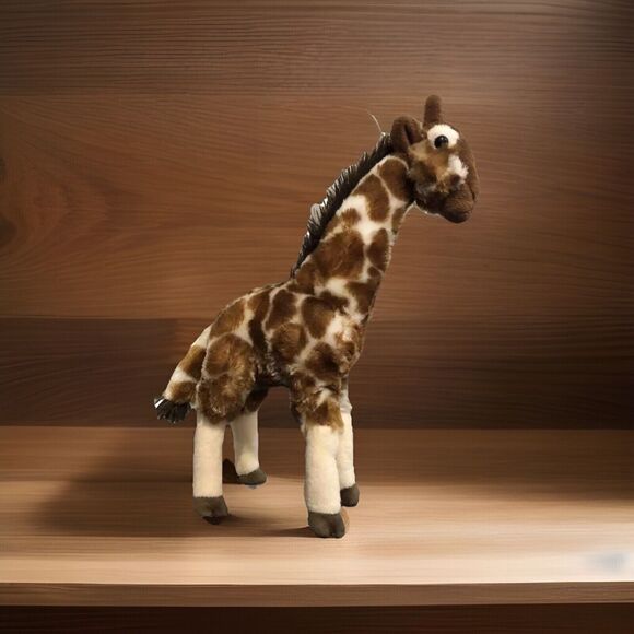 Realistic Giraffe Plush Stuffed Animal Safari Jungle Toy Soft 15" Tall Poseable - Picture 1 of 9